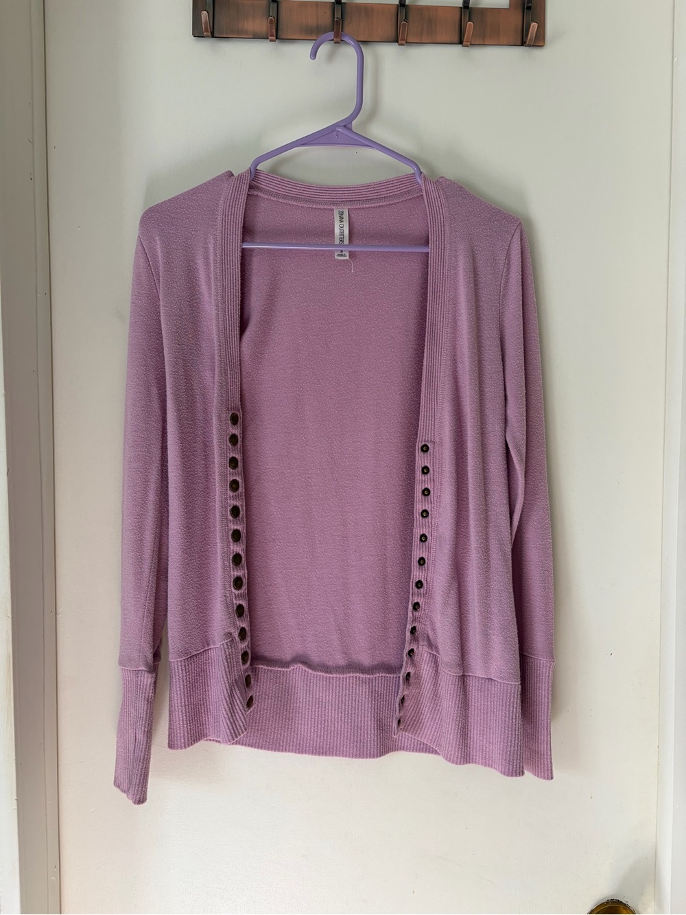 Light Purple Open-Front Women's Cardigan Sweater